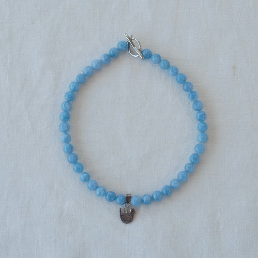 Natural Stone Choker - Milky Blue Quartz