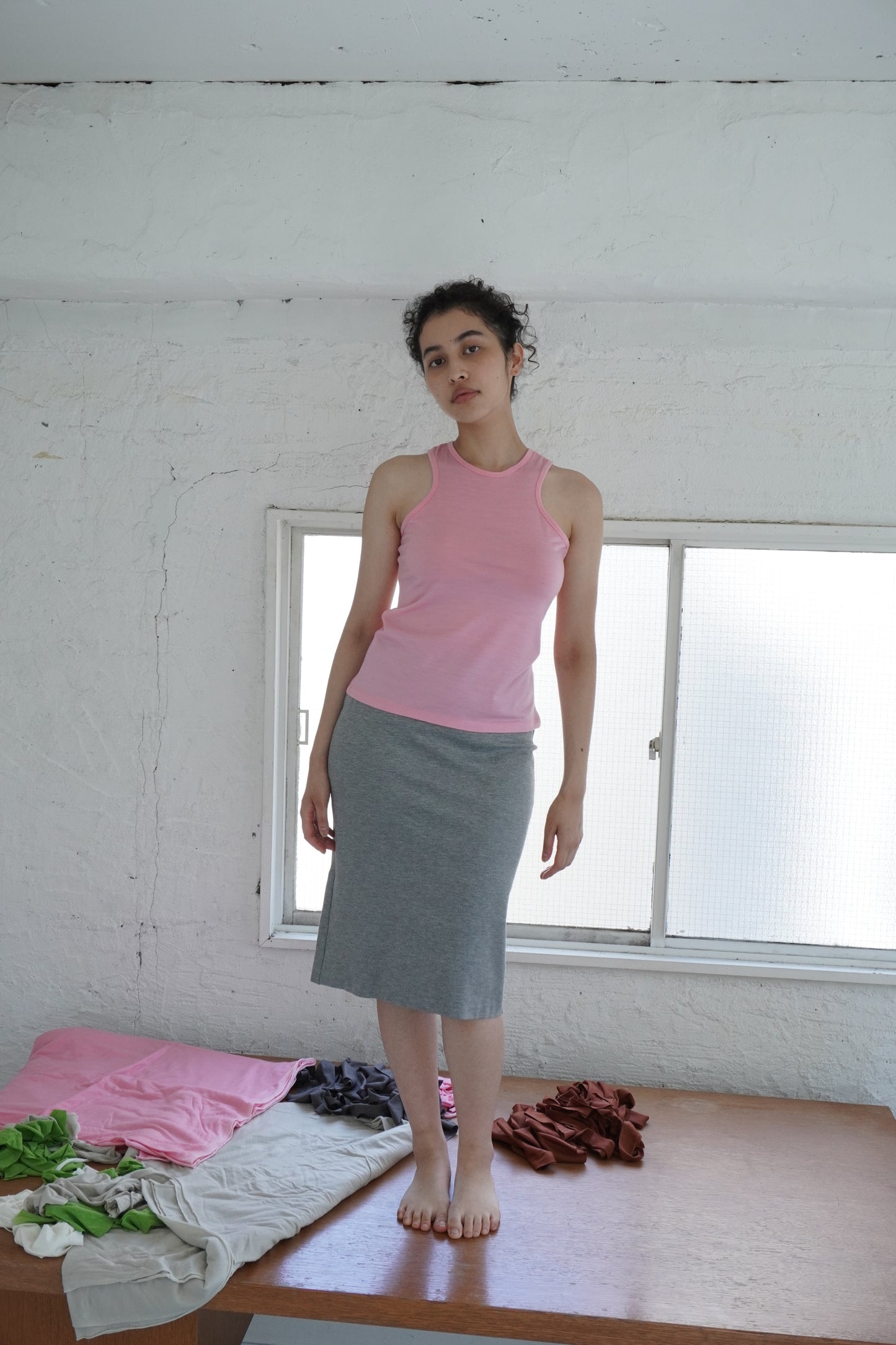 American Sleeve Tank Top / African Wool Jersey