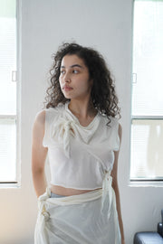 Sleeveless Bow Top / African Wool Jersey