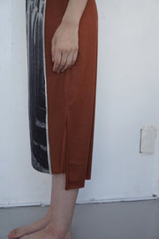 Front Panel Skirt in Desert Cactus / Cloud Wool Jersey