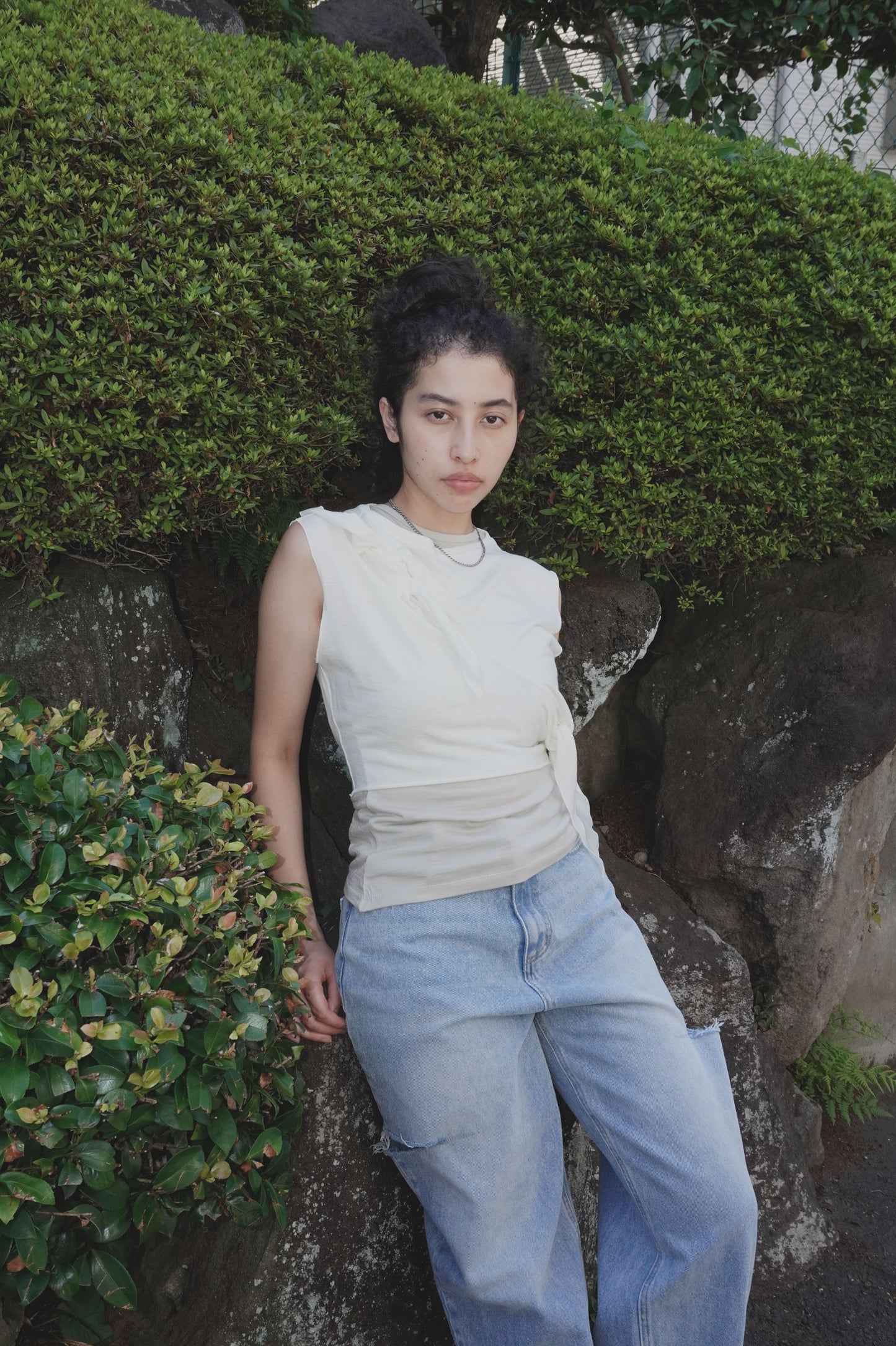 American Sleeve Tank Top / African Wool Jersey