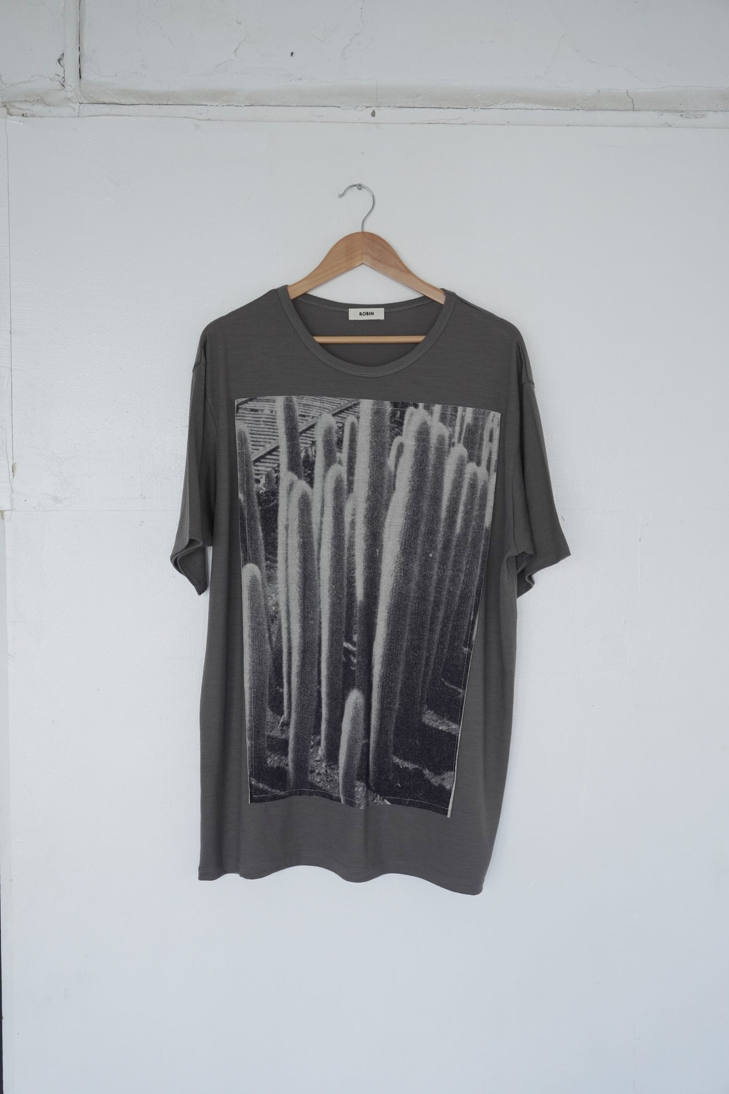 Front Panel Tee in Desert Cactus  / Cloud Wool Jersey