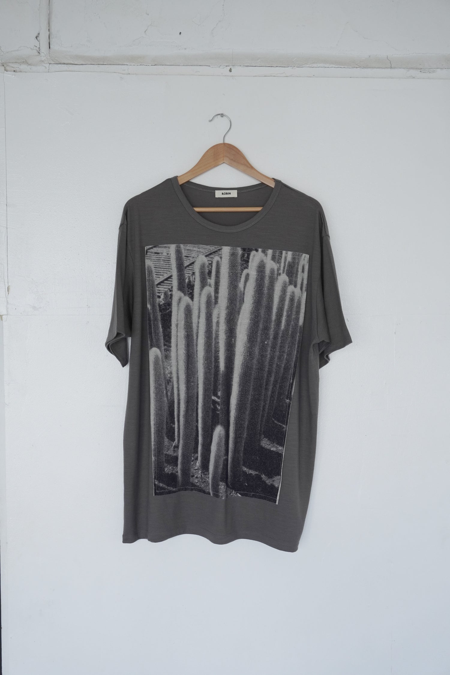 Front Panel Tee in Desert Cactus  / Cloud Wool Jersey
