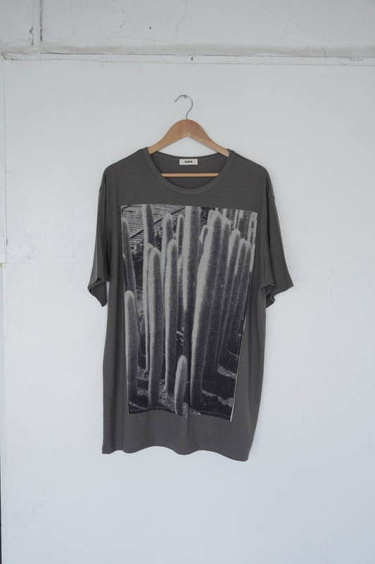 Front Panel Tee in Desert Cactus  / Cloud Wool Jersey