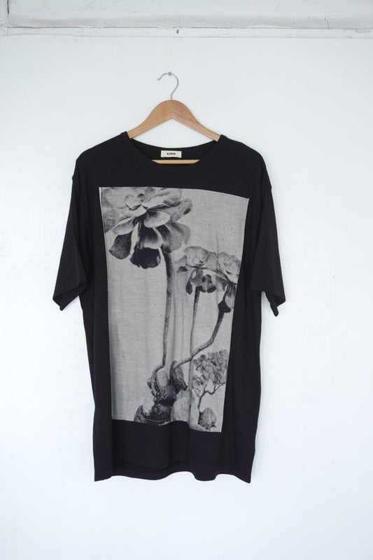 Front Panel Tee in Cactus Rosette  / Cloud Wool Jersey
